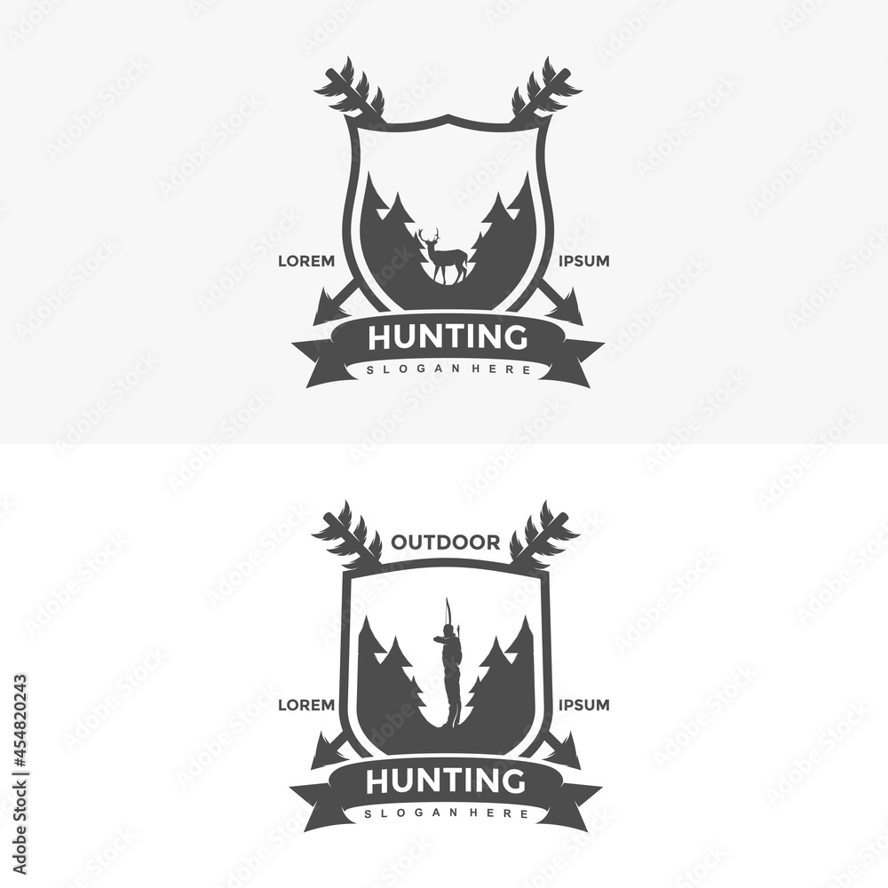 Hunting logo design template illustration vector Hunting logo design template illustration vector
