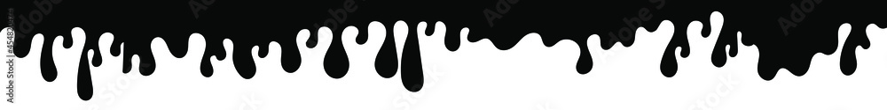 Drip of oil, sauce or paint isolated on white background. Black slime drips over a white background. Drip of oil, sauce or paint isolated on white background. Black slime drips over a white background.