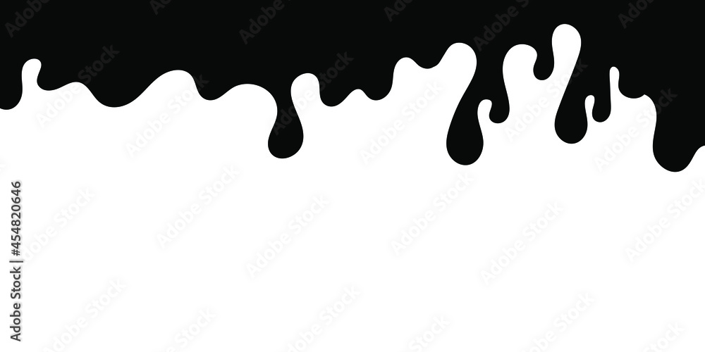 Drip of oil, sauce or paint isolated on white background. Black slime drips over a white background. Drip of oil, sauce or paint isolated on white background. Black slime drips over a white background.