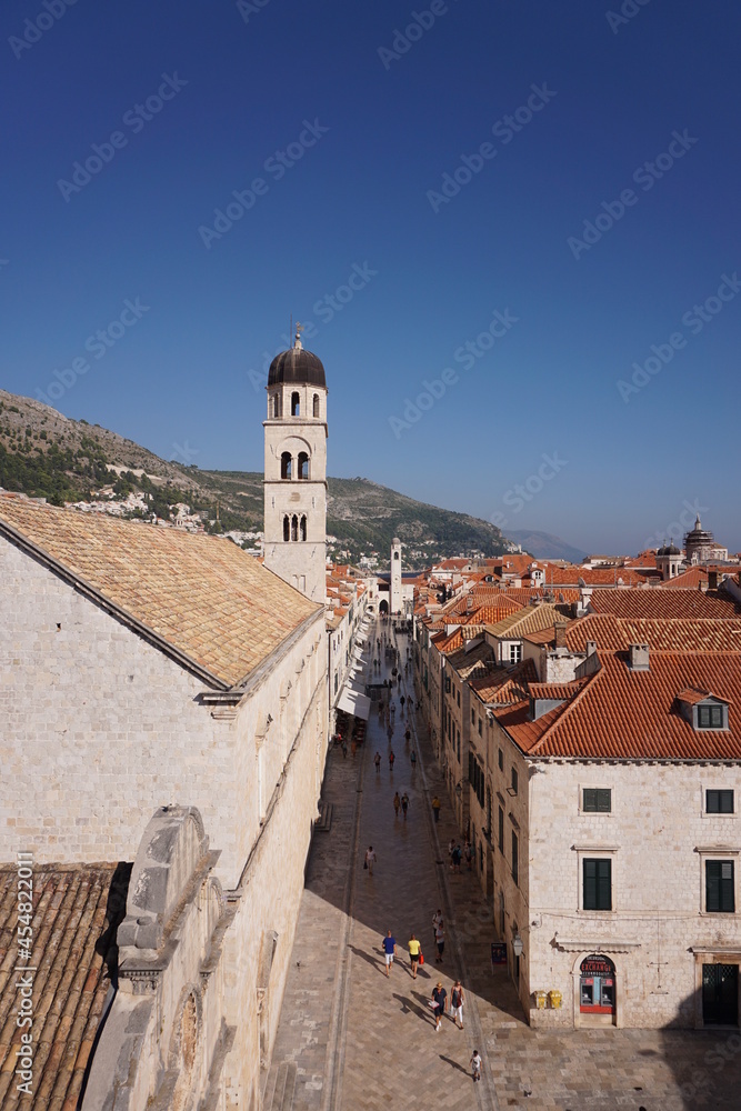 View from the Dubrovnik City Walls onto the old town