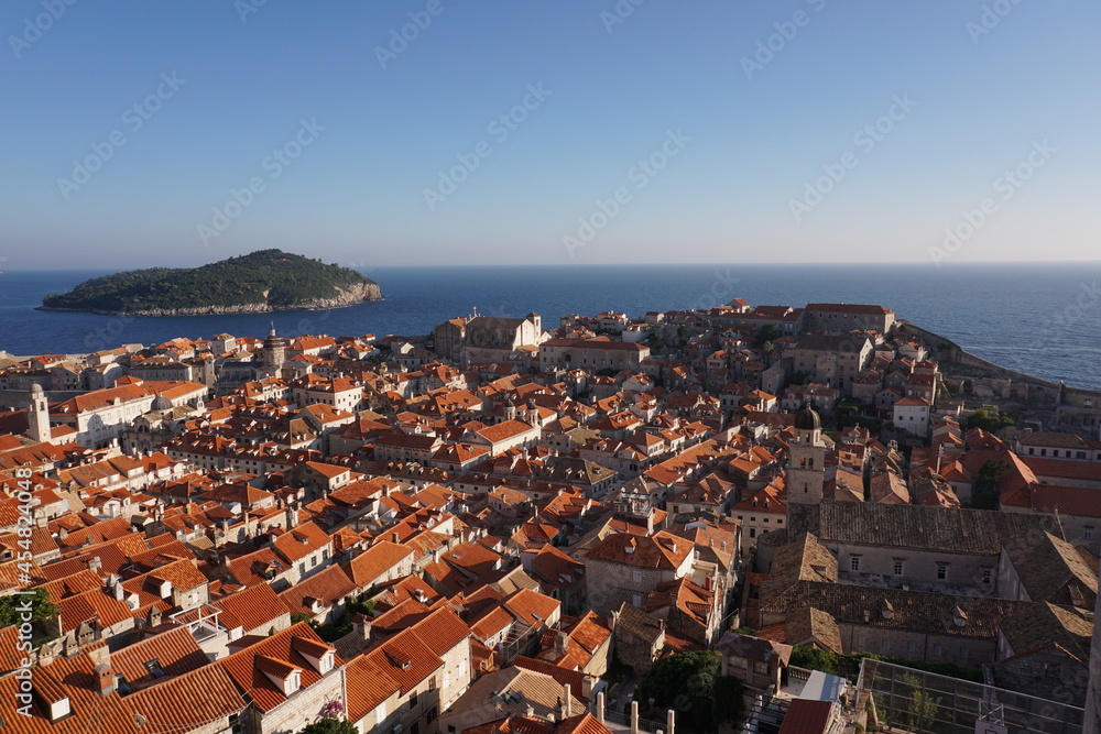 View from Dubrovnik's city walls onto the old town