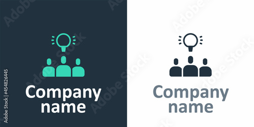 Logotype Project team base icon isolated on white background. Business analysis and planning, consulting, team work, project management. Logo design template element. Vector