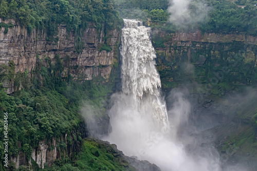 la majestuosa e imponente cascada salto del tequendama con su caudal de invierno photo