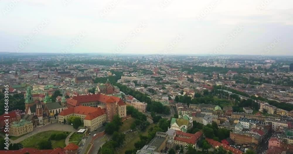 Aerial view of Baszta Sandomierska in Kraków, Poland Aerial view of Baszta Sandomierska in Kraków, Poland