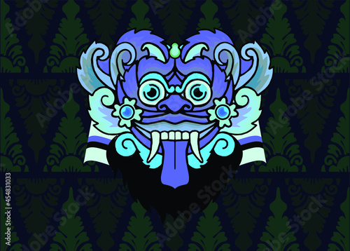 85 / 5000 Translation results Balinese design, with the traditional Balinese Barong mask as the main motif. Vector EPS 10 