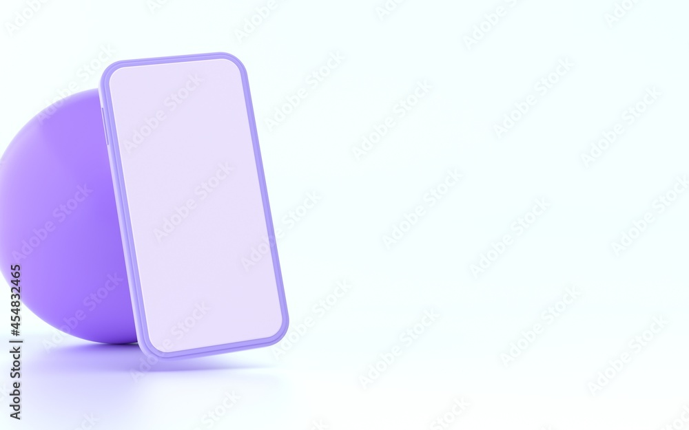Simple mobile phone 3d illustration with clear screen and bright colors Simple mobile phone 3d illustration with clear screen and bright colors