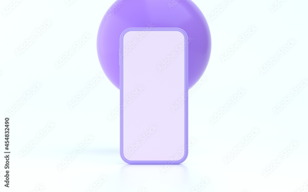 Simple mobile phone 3d illustration with clear screen and bright colors Simple mobile phone 3d illustration with clear screen and bright colors