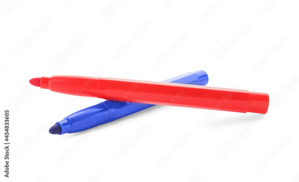 Colorful felt tip pens on white background Colorful felt tip pens on white background