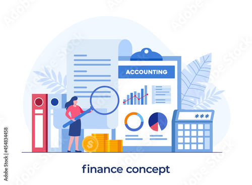 accounting or finance concept, business plan and budget, analyst, flat illustration vector template
