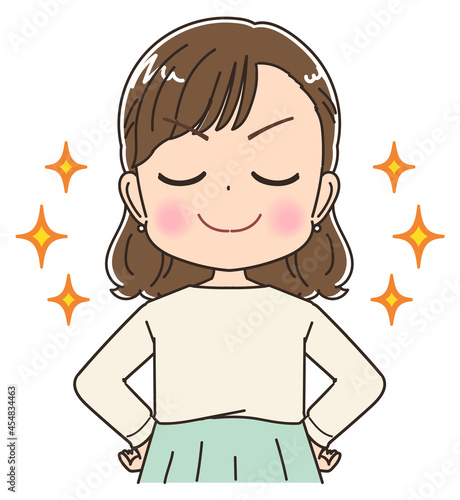 オフィスカジュアル 清楚な服を着た女性