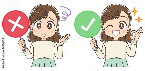 オフィスカジュアル 清楚な服を着た女性