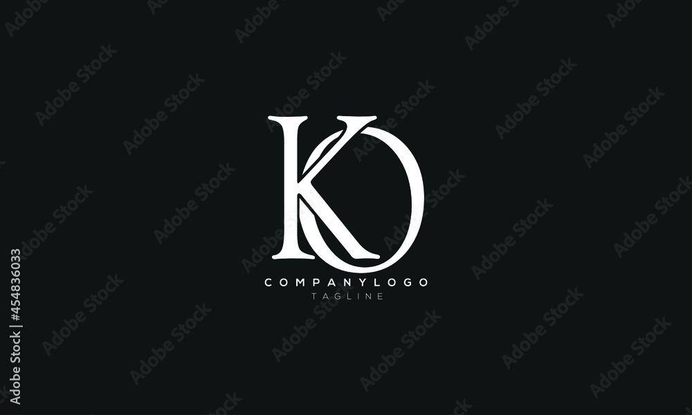 KO, OK, Abstract initial monogram letter alphabet logo design