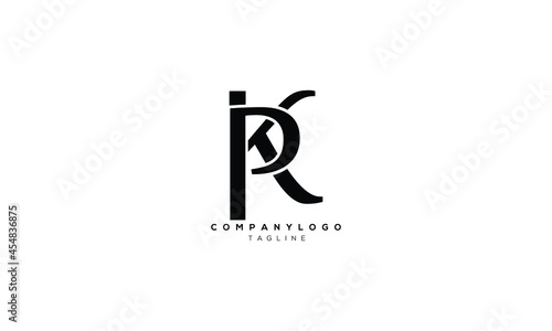 PK, KP, Abstract initial monogram letter alphabet logo design