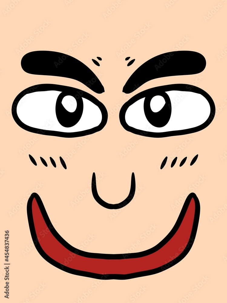Fototapeta premium cute face man cartoon background