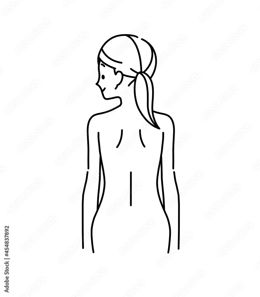 Fototapeta premium 女性の背中-黒