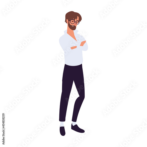 bearded man character