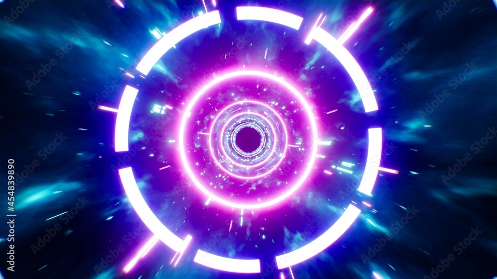 Neon Circle Shape Light in the Dimensional Energy Neon Circle Shape Light in the Dimensional Energy