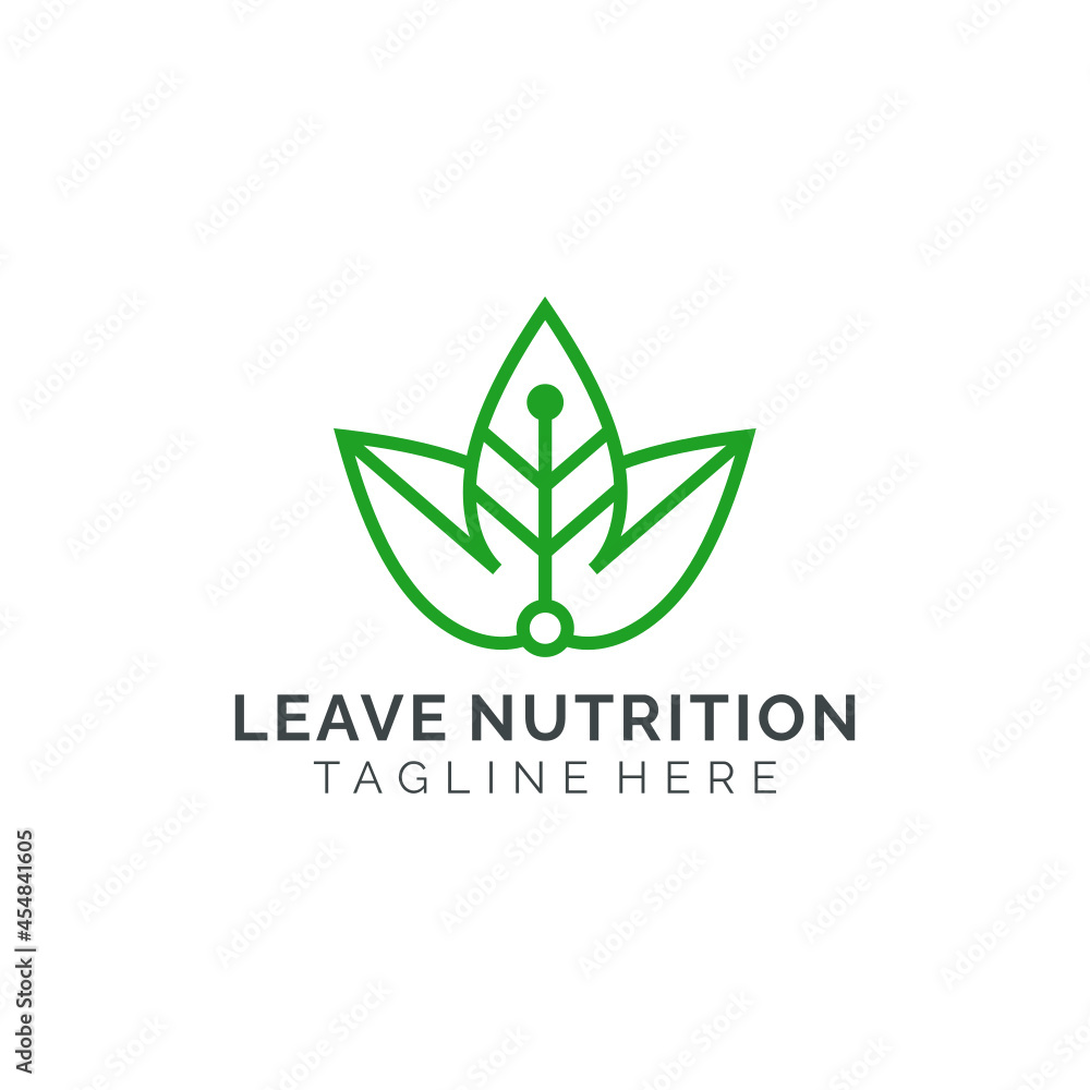Leave natural line art logo design Leave natural line art logo design