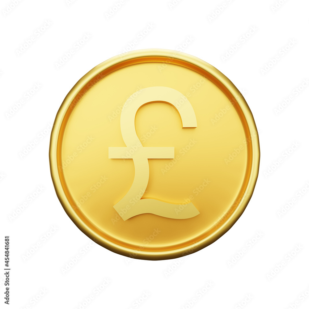 3d rendering of pound currency 3d rendering of pound currency