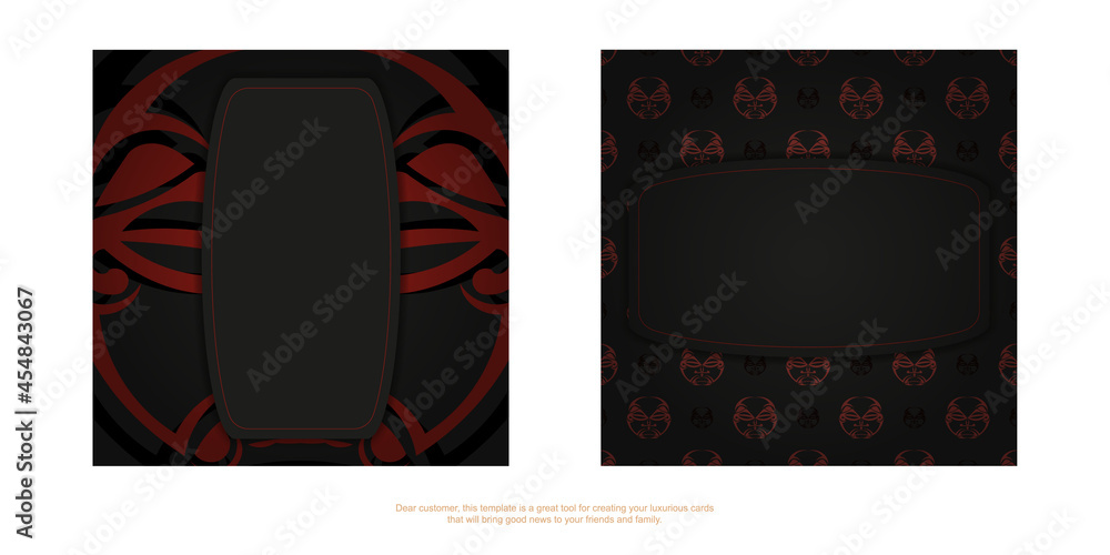 Luxurious Ready-to-print black color postcard design with mask of the ...