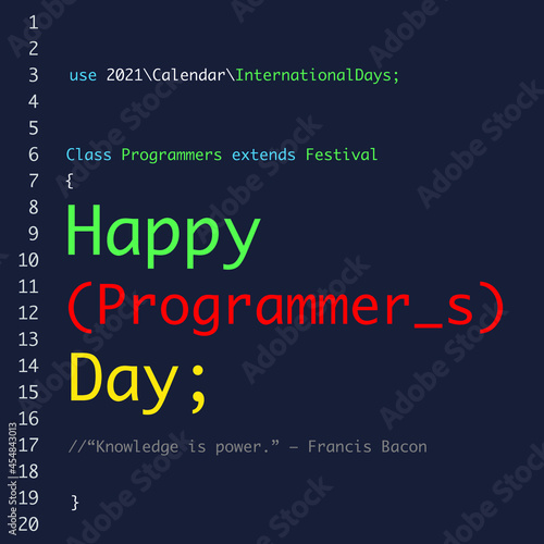 Happy Programmers Day 2021 Background Greetings Flat Design Editor Mode. EPS 10 Editable Stroke