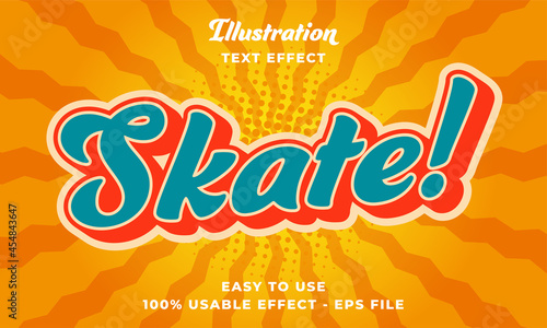 editable retro skate vector text effect with modern style design 