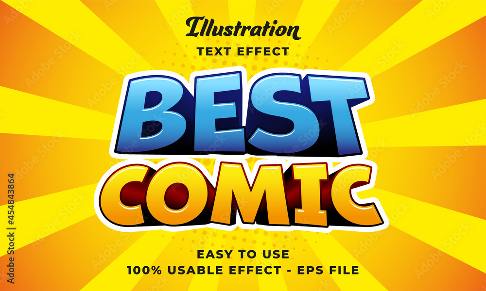 editable best comic vector text effect with modern style design 
