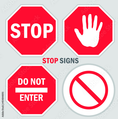 stop signs red do not enter