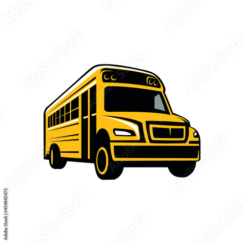 yellow school bus isolated vector