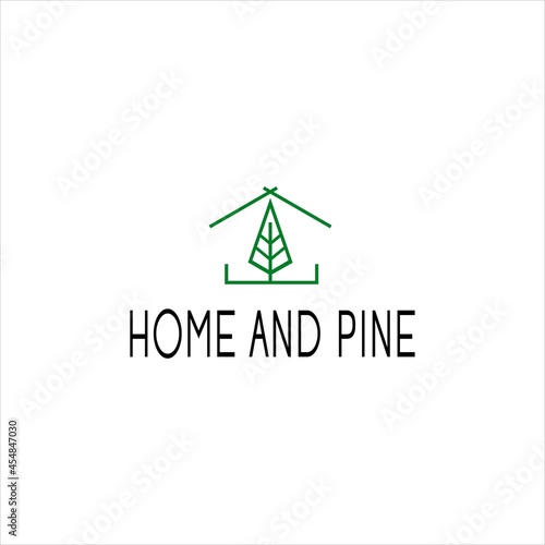 home pine logo design for real estate.simple line roof for house rent