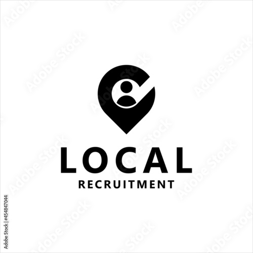 local point recruitment logo design.people human career vector