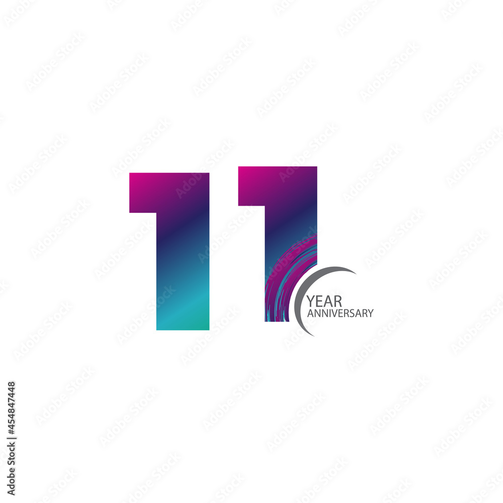 Fototapeta premium 11th anniversary event party. Vector illustration. numbers template for Celebrating.