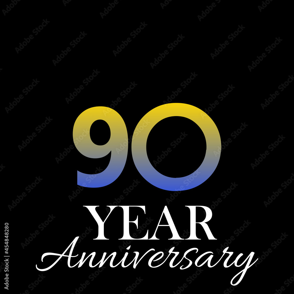 90 Year Anniversary Elegant Vector Template Design Illustration 90 Year Anniversary Elegant Vector Template Design Illustration
