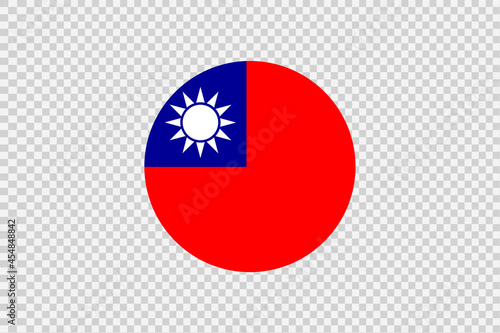 Taiwan   flag in circle shape isolated  on png or transparent  background,Symbol of Taiwan, template for banner,card,advertising, magazine,vector,top gold medal winner sport country