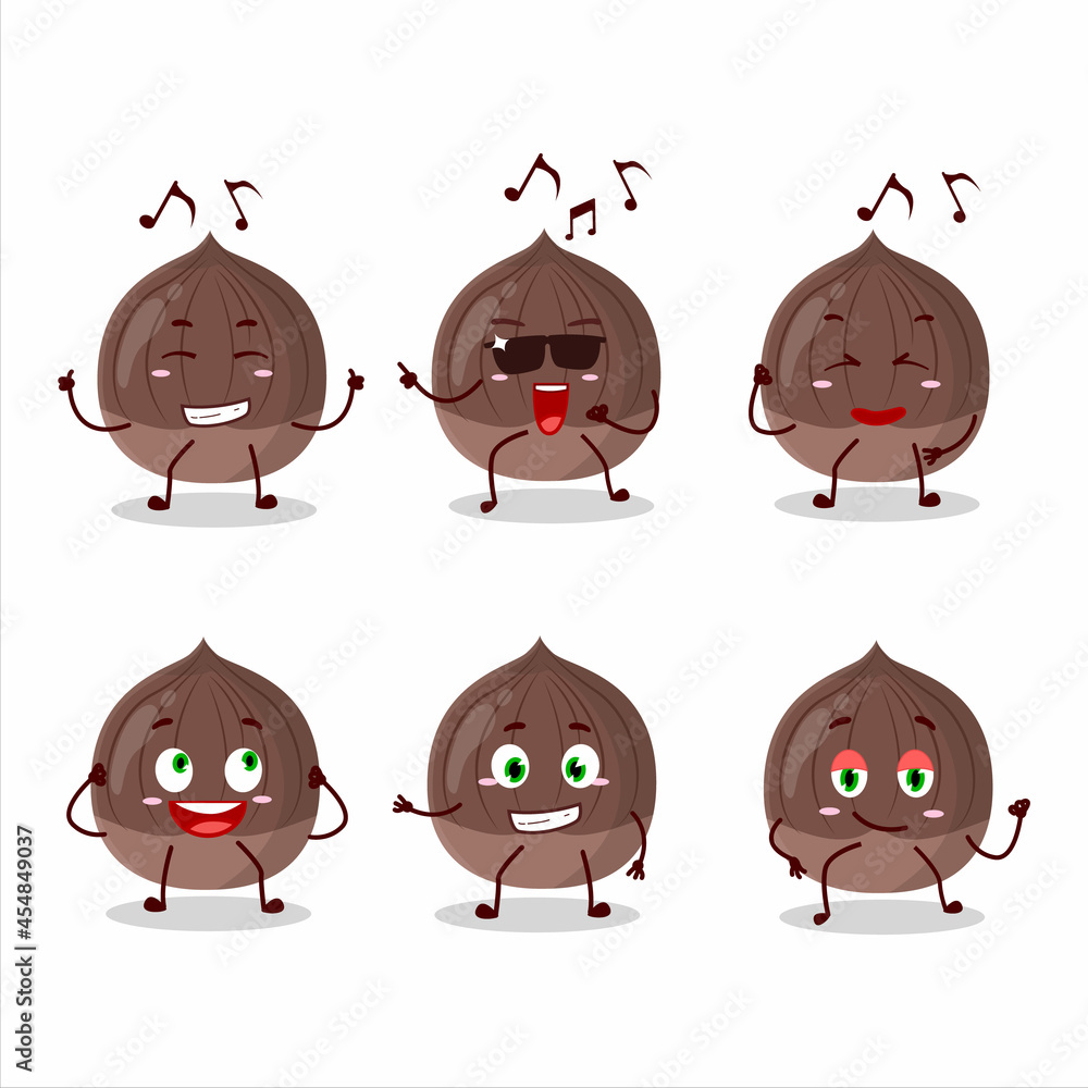 An image of chestnut dancer cartoon character enjoying the music An image of chestnut dancer cartoon character enjoying the music