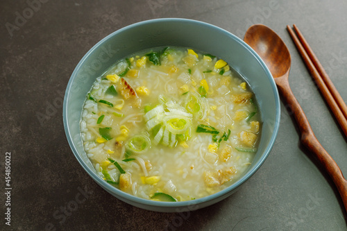 Korean food 'hwangtae gukbap' - dried pollack rice soup photo