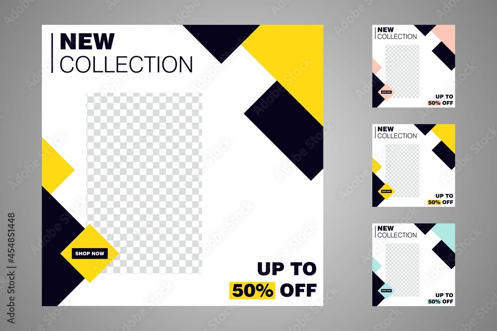 New set of editable minimal banner templates. Suitable for social media posts and web or internet ads. Vector illustration with photo college. New set of editable minimal banner templates. Suitable for social media posts and web or internet ads. Vector illustration with photo college.