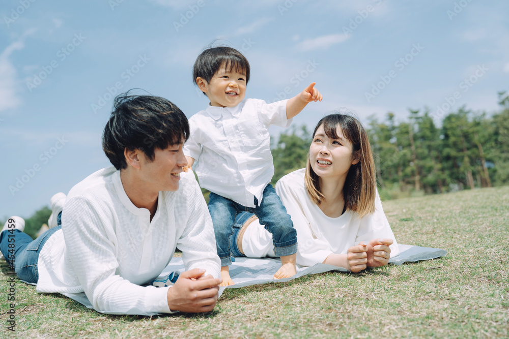 空と家族・ファミリー・赤ちゃん
