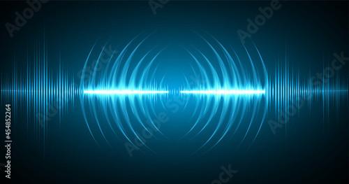 Sound waves oscillating dark light