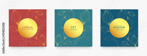 premium leaves label or social media stories banner