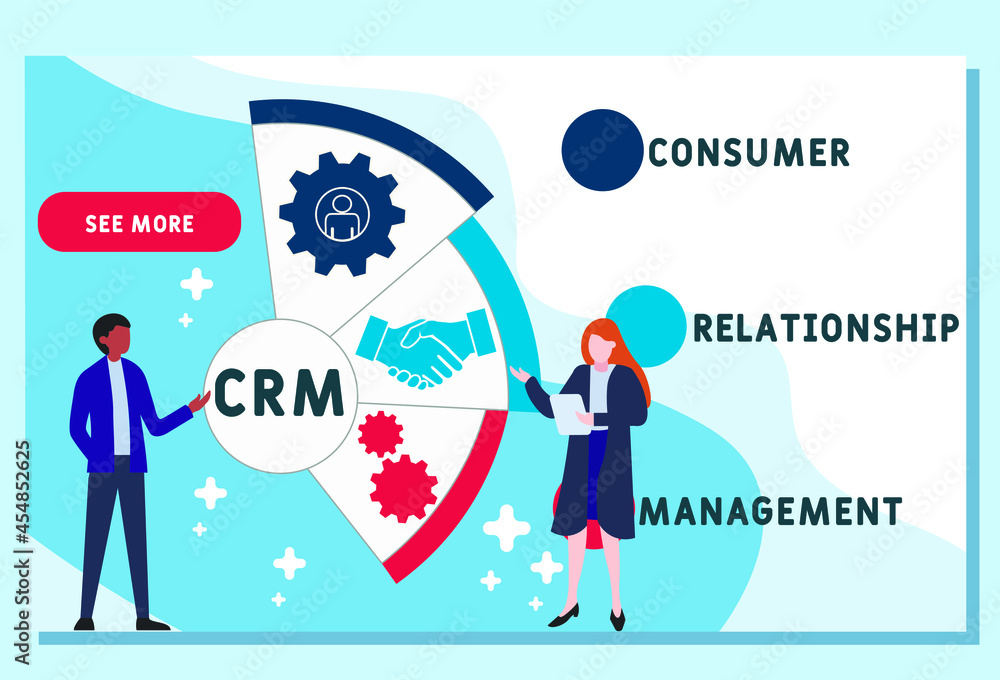 Vector website design template . CRM - Consumer Relationship Management acronym. business concept. illustration for website banner, marketing materials, business presentation, online advertising. Vector website design template . CRM - Consumer Relationship Management acronym. business concept. illustration for website banner, marketing materials, business presentation, online advertising.