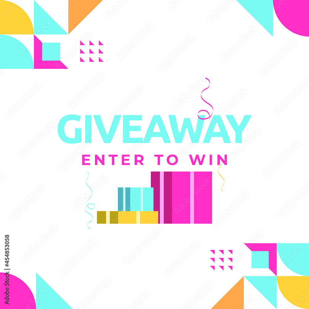 Giveaway social media contest vector template. Giveaway social media contest vector template.
