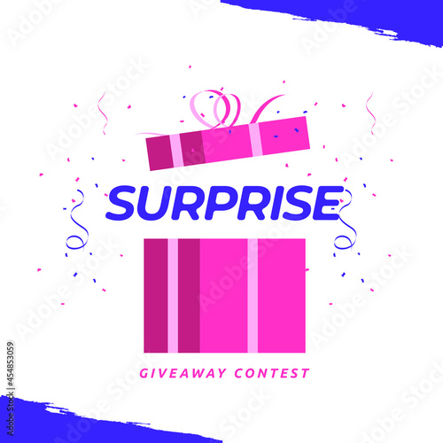 Giveaway social media contest vector template.