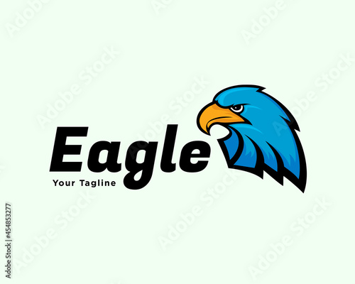 abstract eagle hawk falcon bird head color logo template illustration inspiration