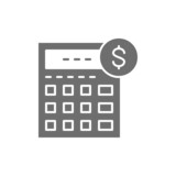 Calculator, bookkeeping, accounting, finances, economy grey icon.