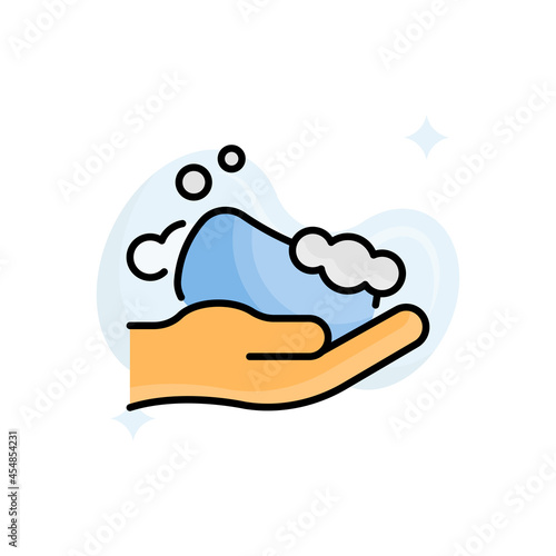 Soap vector filled outline icon style illustration. EPS 10 file