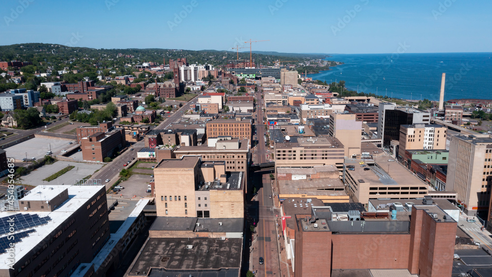 Fototapeta premium Aerial View Downtown Deluth MN