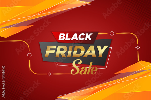 Black friday sale week red and yellow background banner