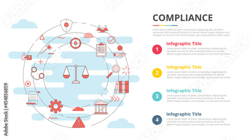 compliance concept for infographic template banner with four point list information