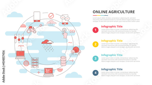 online agriculture concept for infographic template banner with four point list information